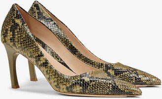 Ginger Pump - Embossed Snakeskin - Black / Olive