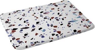 Emanuela Carratoni Autumnal Terrazzo Texture Bath Mat Blue