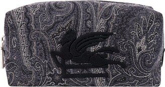 Paisley Motif Zipped Medium Beauty Case