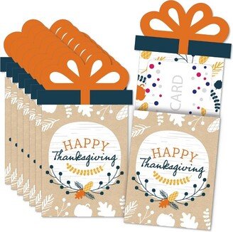 Big Dot of Happiness Happy Thanksgiving - Fall Harvest Party Money and Gift Card Sleeves - Nifty Gifty Card Holders - Set of 8