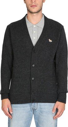 Fox Patch V-Neck Cardigan-AC