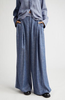 Rhett Two-Tone Chambray Wide Leg Pants