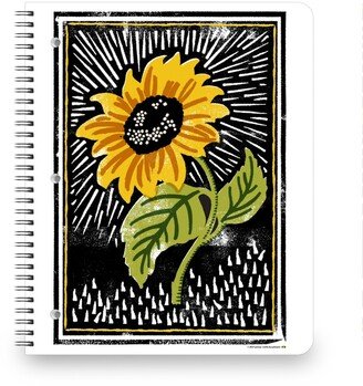 Notebooks: Sunflower Block Print - Multi Notebook, 8.5X11, Multicolor