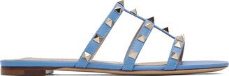 Blue Rockstud Flat Sandals