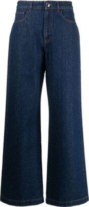 Logo-Patch Wide-Leg Jeans-AA