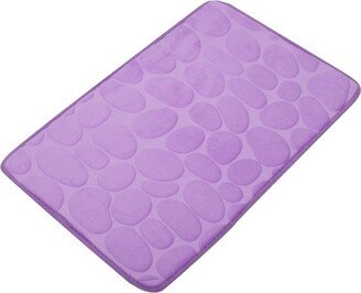 Unique Bargains Cobblestone Pattern Bathroom Rugs Polyester Bath Mat Machine Washable Purple 80x50cm