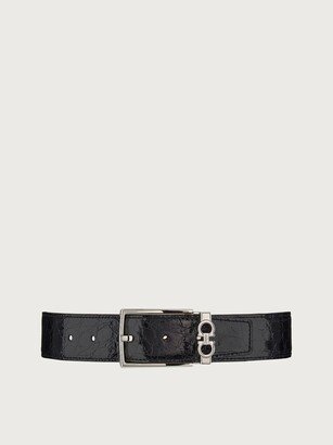 Man Adjustable Gancini belt Black