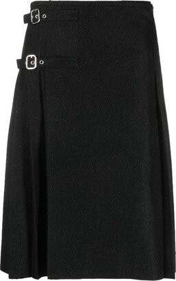 Iconic buckle-embellished pleated kilt