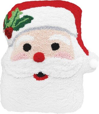 St. Nick Shaped Hooked Throw Pillow-AA