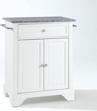 Lafayette Granite Top Portable Kitchen Island/Cart White/Gray