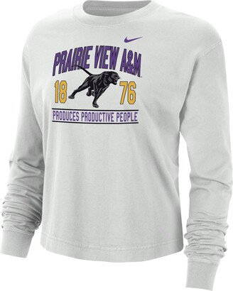 Prairie View A&M Women's College Boxy Long-Sleeve T-Shirt in Grey