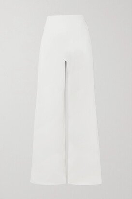 Silk-cady Wide-leg Pants - White