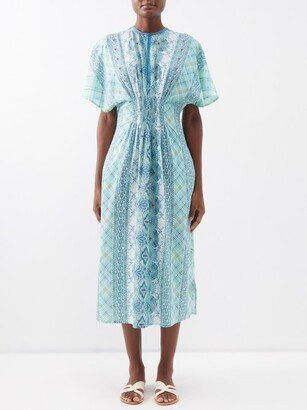 Pepper Block-printed Cotton-khadi Midi Dress