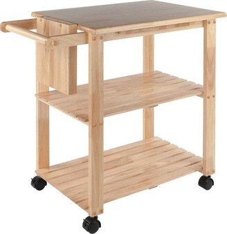 Utility Cart with Cutting Board Wood/Natural
