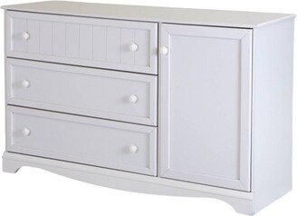 Savannah 3-Drawer Kids' Dresser with Door Pure White