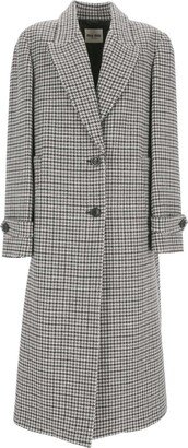 Checked Single-Breasted Coat-AE