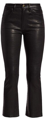 Le Crop High-Rise Mini Bootcut Leather Pants