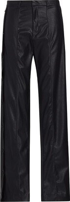 Julia Vegan Leather Split-Hem Pants