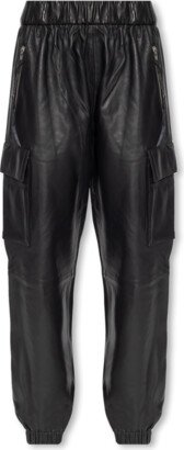 ‘Imaya’ Leather Trousers - Black