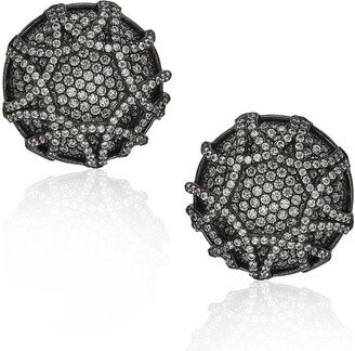 Suzy Levian Blackened Sterling Silver Cubic Zirconia Earrings