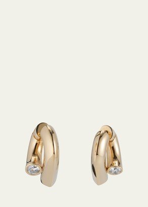 18k Fairmined Yellow Gold Oera Hoop Earrings with Diamond