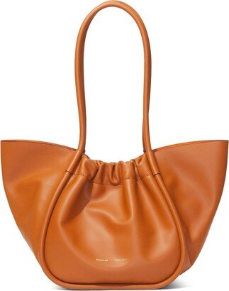 large Ruched leather tote bag