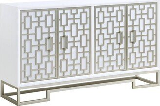 Snowy 4 Door Credenza White - Treasure Trove Accents