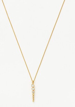 Articulated Reversible Beaded Stone Drop Pendant Necklace | 18ct Gold Plated Vermeil/Cubic Zirconia