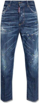 Boston Paint-Splatter Distressed Jeans