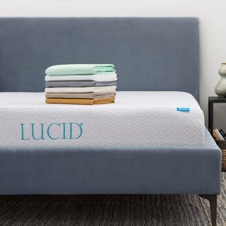 LUCID 10-inch California King-size Gel Memory Foam Mattress with Tencel Sheet Set