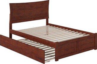 AFI Metro Full Platform Bed with Twin Trundle in Walnut