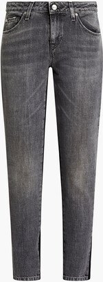 Randy twill-paneled mid-rise skinny jeans