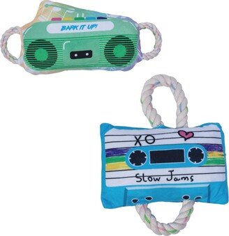 Jojo Modern Pets Cassette Tape And Boombox Plush Dog Chew Toys