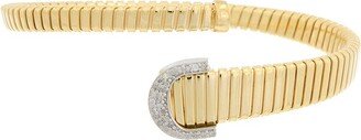 Meshmerise 18K Over Silver 0.18 Ct. Tw. Diamond Goose Bangle Bracelet