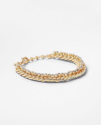 Crystal Embedded Chain Bracelet