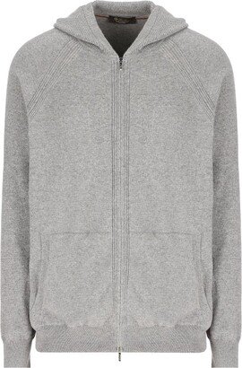 Zip-Up Hooded Cardigan-AB