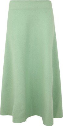 High-Waist A-Line Midi Skirt-AD