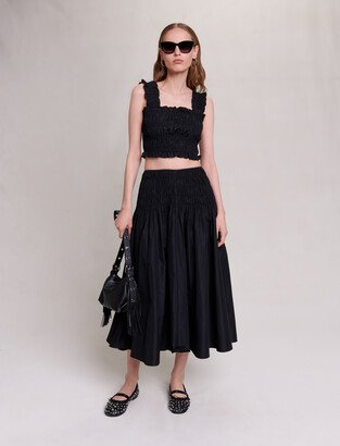 Smocked maxi skirt-AB