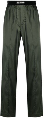 Logo-Waist Silk Pyjama Trousers