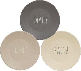 Faith Family Friends Plate 3 Asstd. - 6.25 in diameter.