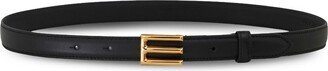 Logo-Buckle Leather Belt-BJ