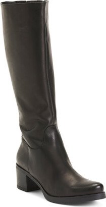 Tall Shaft Leather Boots for Women-AA