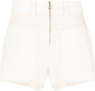 David panelled denim shorts