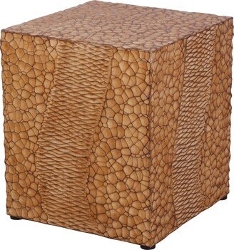 Siavonce Outdoor Faux Wood Stump Side Table Coffee Table - 14.60 * 14.60 * 17.00