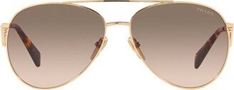 Prada Eyewear Aviator Frame Sunglasses-AB