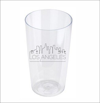 Los Angeles Skyline, 20Oz Personalized Plastic Craft Pint Glass, Custom Printed, Beer Glasses, Swag, Bags, Bachelor Groomsman, Housewarming