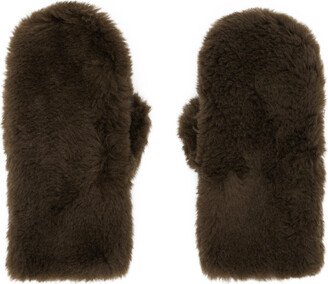 Brown Shearling Mittens-AA