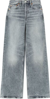 Logo-Patch Wide-Leg Jeans-AK