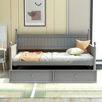 Wood Daybed with Twin Size Trundle-AA