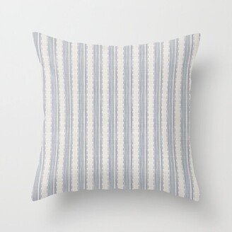 Seamless french farmhouse woven linen stripe texture. Throw Pillow